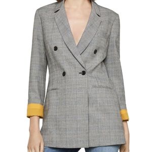 BCBG Gray Glen Plaid Double - Breasted Blazer